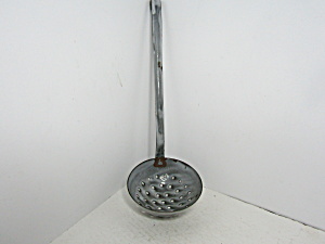 Vintage Enamelware Skimmer Drainer Scoop (Image1)