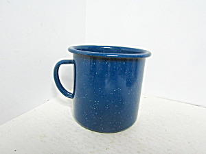 Vintage Enamelware Medium Blue Speckled Coffee Mug (Image1)