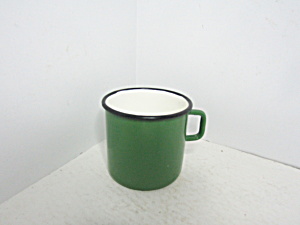 Vintage Enamelware Graniteware Green Coffee Mug (Image1)