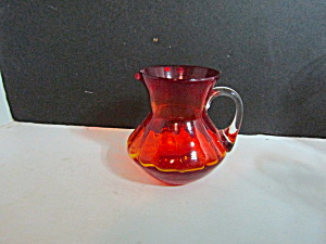 Vintage Ruby Red Glass Mini Pitcher (Image1)