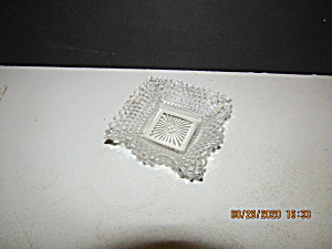 Indiana Glass Clear Diamond Point Ruffled Edge Dish