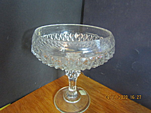 Vintage Indiana Glass Diamond Point Open Candy Dish