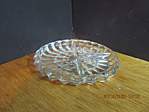 Vintage Indiana Glass Three Section Clear Relish Dish