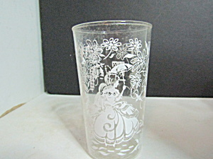Vintage Colonial Lady White Floral Water Tumbler  (Image1)