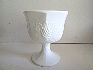 Milk Glass Pedestal Bowl \ Compote Harvest By Colony (Image1)