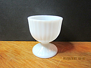 Vintage Milk Glass Columned Pedestal Compote Vase