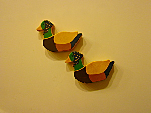 Vintage Russ Fridge Magnets Duck Set