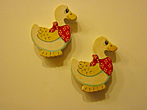 Vintage Russ Fridge Magnets Duckling Set
