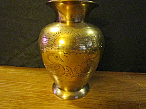 Vintage Brass Engraved vase (Image1)