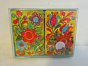 Vintage Standard Playing Cards Floral Prints (Image1)