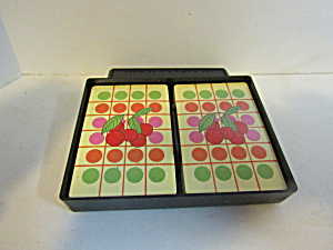 Vintage Plastic Cherry Dots Playing Card Double Set (Image1)