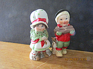 Vintage Holiday Boy & Girl Figurines (Image1)