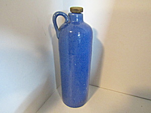 Vintage Pottery Stoneware Blue Bottle Jug (Image1)