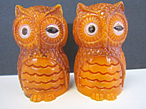 Vintage Plastic Winking Owls Salt & Pepper Shaker Set (Image1)