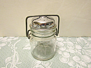 Vintage Wire Bail Canning Jar Cheese Shaker  (Image1)