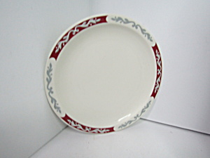 Vintage Syracuse Restaurant China MaroonGray Rim Plates (Image1)