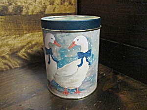 Vintage Winter Geese Tea Size Covered Canister