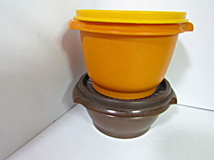 Vintage Tupperware Orange/brown Servalier Bowls