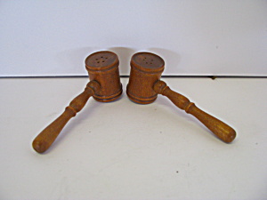 Vintage Wooden Mallet Salt & Pepper Shaker Set