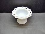 Click here to enlarge image and see more about item ahvmg12b: Anchor Hocking Milk Glass Lace Edge Sherber Dish