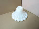 Click here to enlarge image and see more about item ahvmg7a: Vintage Milk Glass Line & Knob Candle Holder