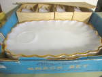 Click to view larger image of Vintage Anchor Glass Milk White Snack Set (Image2)