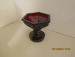 Click here to enlarge image and see more about item avonrr16e: Vintage Avon Cape Cod Ruby Red Hurricane Lamp Base
