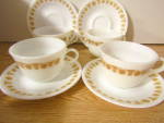 Vintage Pyrex Coffee Cup Golden Butterfly Set