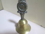Click here to enlarge image and see more about item cbmw12i: Vintage Solid Brass Coin Design Handle Bell