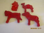 Click here to enlarge image and see more about item ccanimal5d: Vintage Various Animal Cookie Cutter Set
