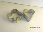 Vintage Metal  Hearts & Clubs Cookie/ Cake Cutters 