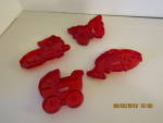 Click here to enlarge image and see more about item ccvarious4g: Vintage HRM Red Plastic Cookie Cutter Set