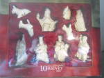 Click to view larger image of Vintage Ten-Piece Porcelain Nativity Set (Image2)