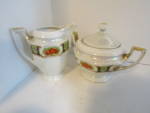 Click here to enlarge image and see more about item cdscs4h: Czechoslovakia Mepoco Lusterware Sugar & Creamer Set