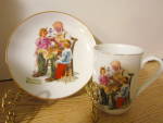 Click here to enlarge image and see more about item cnormr15: Norman Rockwell Classic Plate/Mug Set The Toymaker