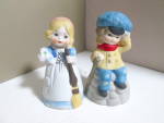 Click here to enlarge image and see more about item dbja6l: Vintage Jasco Boy & Girl Bell Set II