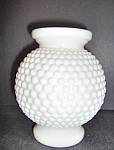 Click here to enlarge image and see more about item fenmg4p: Fenton Milk Glass Hobnail Rose Bowl