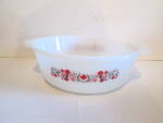 Click here to enlarge image and see more about item fkpr2x: Vintage Fire King Primrose Handled Casserole Dish