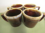 Click to view larger image of Vintage McCoy Mirror Brown Drip Coffee Cup Set (Image2)