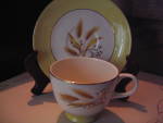 Click here to enlarge image and see more about item hlcsag5s: Century Service Autumn Gold Simi-Vitreous Cup/Saucer