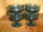 Click here to enlarge image and see more about item ingcrownc10e: Indiana/Colony Blue Thumbprint/Crown Set of 4 Sherbets