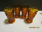 Click here to enlarge image and see more about item ingwhitehill1d: Indiana Glass Colony Whitehills Amber Tumbler Set