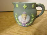 Vintage Jasperware Pottery Queen Cameo Creamer 