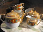 Click here to enlarge image and see more about item jlwa1x: Oriental  Japan Bone China Tea/Snack Set