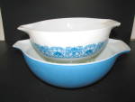 Click to view larger image of Vintage Pyrex Blue Horizon Cinderella Bowls (Image1)