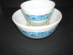 Vintage Pyrex Blue Horizon 401,403 Nesting Bowls