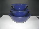 Click here to enlarge image and see more about item jpbw103: Vintage Pyrex Colbalt Blue Nesting Bowl Set 