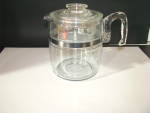 Click to view larger image of Vintage Pyrex Flame Ware  9 Cup Glass Coffee Pot (Image1)