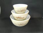 Click to view larger image of Vintage Pyrex Forest Fancies Mixing Bowl Set New in Box (Image2)