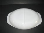 Click to view larger image of Vintage Pyrex 1063 1.5qt Opal White Divided Dish (Image2)